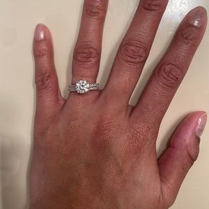 14k yellow gold and moissanite bridal set